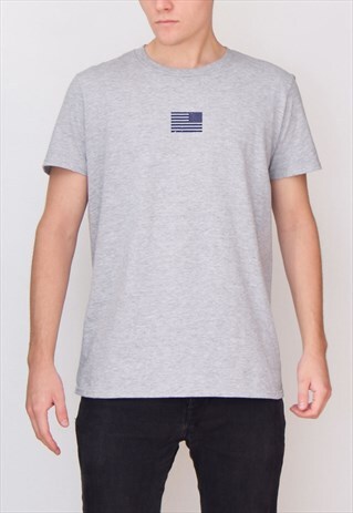 GREY AMERICAN FLAG (NAVY) T-SHIRT