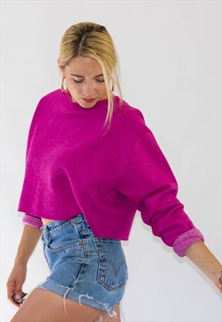 VINTAGE 90'S CASUAL CROP SWEATER