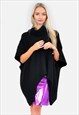 OVERSIZED PONCHO STYLE TURTLE NECK WINTER JUMPER
