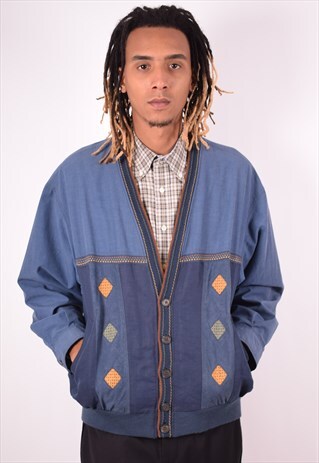 MENS VINTAGE JACKET XL BLUE 90S