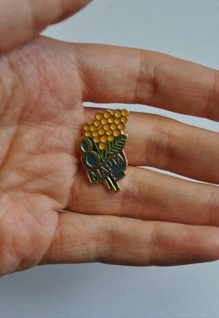 80S EIGHT OF MARCH SOVIET FEMINIST PIN