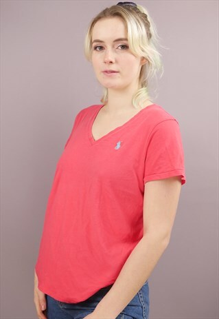 VINTAGE RALPH LAUREN T-SHIRT IN RED WITH LOGO