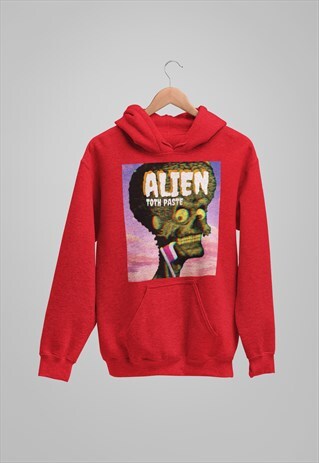 ALIEN MARTIAN TOOTH PASTE SMILE DENTIST SKY HOODIE RETRO
