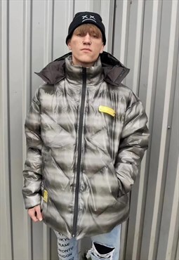 Gradient see thought bomber rubber feel transparent jacket