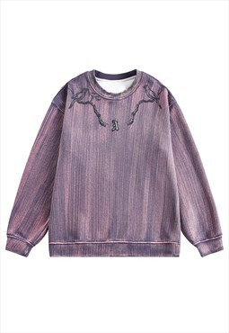 Bleached sweatshirt purple tiedye jumper gradient skater top