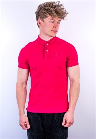 VINTAGE TOMMY HILFIGER POLO SHIRT IN RED