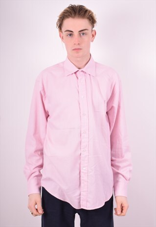 YVES SAINT LAURENT MENS VINTAGE SHIRT LARGE PINK 90'S