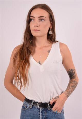 VINTAGE CHAMPION VEST TOP WHITE