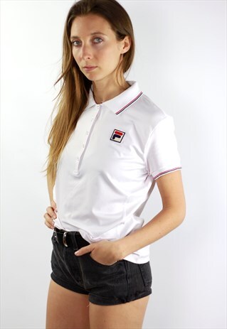 FILA TOP WHITE VINTAGE FILA POLOSHIRT 90S