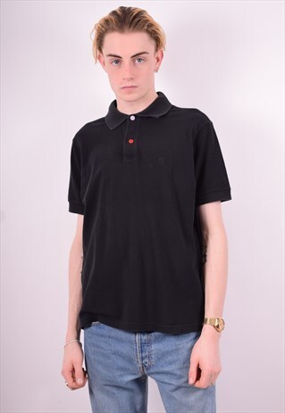 CERRUTI 1881 MENS VINTAGE POLO SHIRT MEDIUM BLACK 90'S