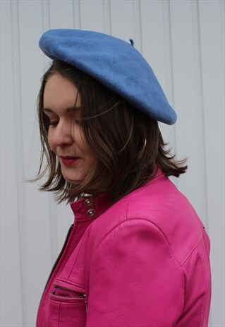 VINTAGE 90'S PALE PASTEL BLUE KANGOL WOOL BERET