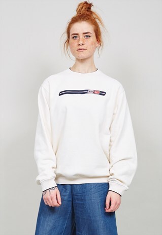 VINTAGE 90'S OVERSIZED WHITE NIKE SWEATER