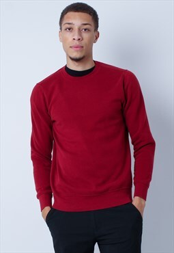 Vintage Simple Sweatshirt in Red Small