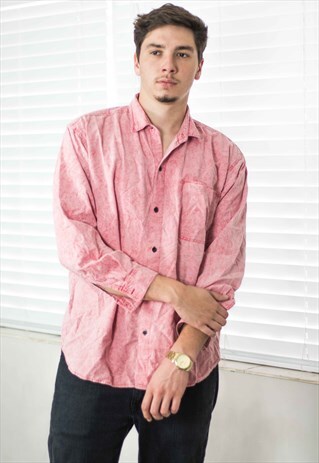 VINTAGE PINK SHIRT 90S L 11.1