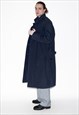 VINTAGE 90S CLASSIC TRENCH COAT IN NAVY BLUE