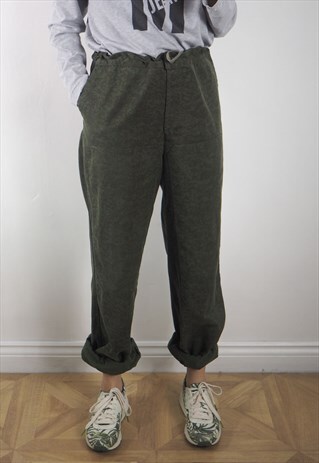 VINTAGE GREEN FLECKED CARGO TROUSERS