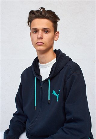 VINTAGE NAVY PUMA TRACK HOODIE JACKET