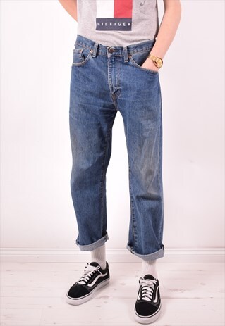 LEVI'S 505 MENS VINTAGE JEANS W34 L28 BLUE 90S