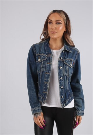 VINTAGE Y2K DENIM JACKET FRENCH CONNECTION UK 8 (H53C)