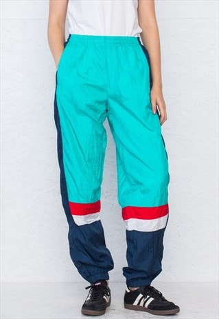 VINTAGE BLUE GOLDEN TEAM TRACK BOTTOMS JOGGERS