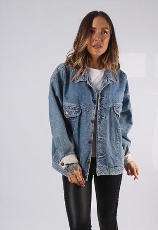 VINTAGE SERGIS DENIM JACKET OVERSIZED FITTED UK 18 XXL (HP1K