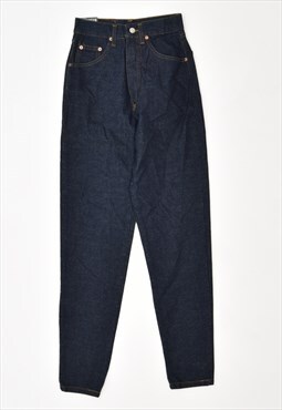 Vintage High Waist Jeans Slim Navy Blue
