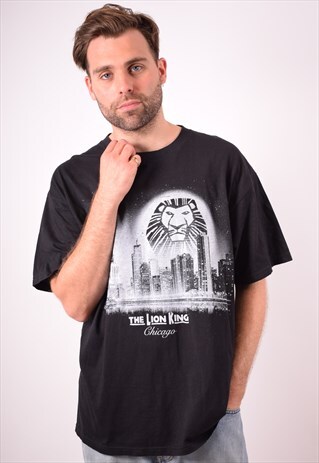 DISNEY MENS VINTAGE T-SHIRT TOP XL BLACK 90S