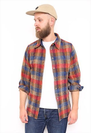 VINTAGE CHECK FLANNEL SHIRT