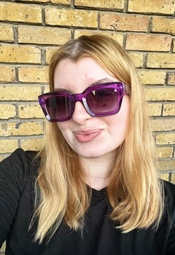 Purple Big Frame Retro Sunglasses