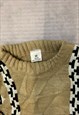 VINTAGE KNITTED JUMPER ABSTRACT PATTERNED KNIT SWEATER