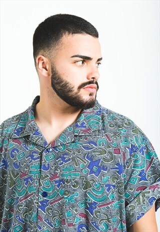 VINTAGE 80S HAWAIIAN SHORT SLEEVE SHIRT / S5898
