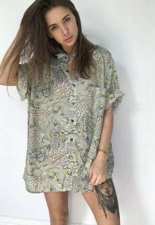 PATTERNED OVERSIZED RETRO VINTAGE UNISEX FESTIVAL SHIRT