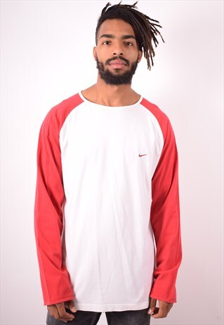 NIKE MENS VINTAGE TOP LONG SLEEVE XL WHITE 90S