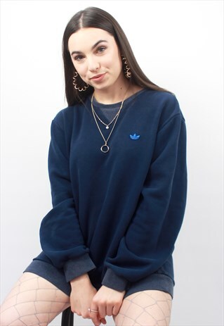 90'S RETRO NAVY OVERSIZED SWEATSHIRT