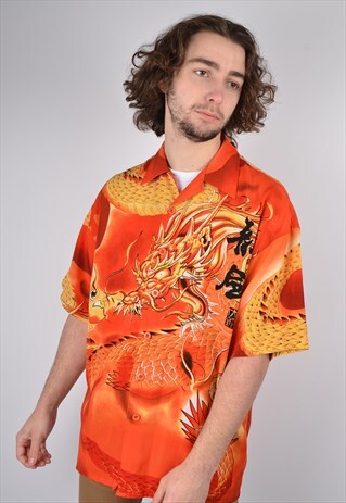 VINTAGE Y2K CRAZY PATTERNED SHIRT