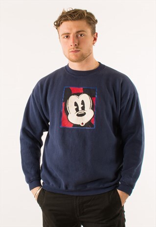 VINTAGE 90S NAVY DISNEY CREWNECK SWEATSHIRT LARGE