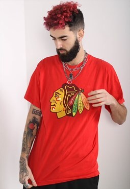Vintage Chicago Blackhawks T-Shirt Red