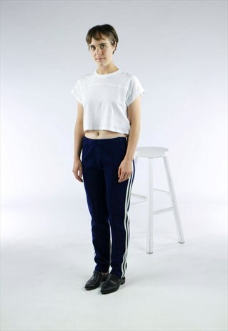 NAVY TRAINING PANTS / HIGH WAISTED PANTS