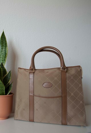 VINTAGE LANVIN LOGO TOTE HANDBAG BAG