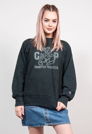 VINTAGE 90'S BLACK CHAMPION SWEATER