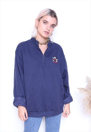 VINTAGE 90S DISNEY MICKEY MOUSE NAVY SWEATER JUMPER