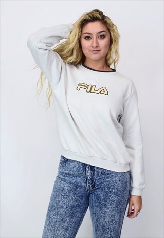 VINTAGE 90'S FILA OFF WHITE SWEATSHIRT