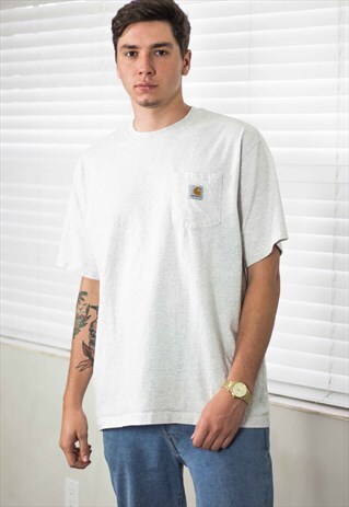 VINTAGE CARHARTT T-SHIRT POCKET LOGO 90S L 10.3