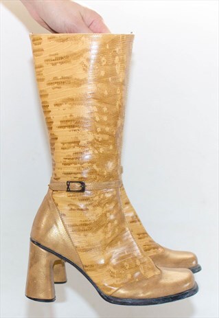 VINTAGE AMAZING 60'S BLOCK HEEL DISCO BOOTS