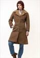 Sheepskin Leather Shearling Fastens Coat size Small 5297