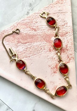 80s Watermelon Glass Bracelet Rainbow Glass Vintage Jeweller