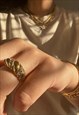 GOLD CRYSTAL CROISSANT RING 