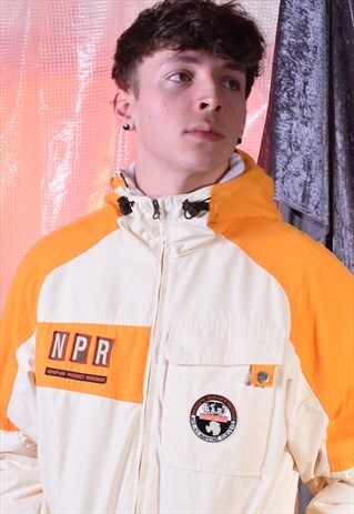 VINTAGE NAPAPIJRI CREAM AND YELLOW JACKET