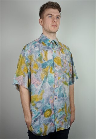 PURE SILK PATTERNED SHIRT