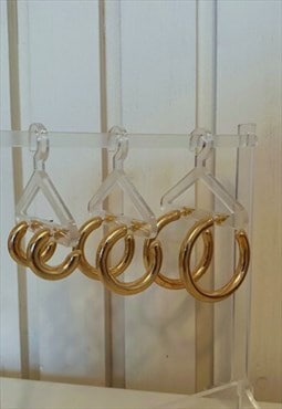 Large round end gold hoops 